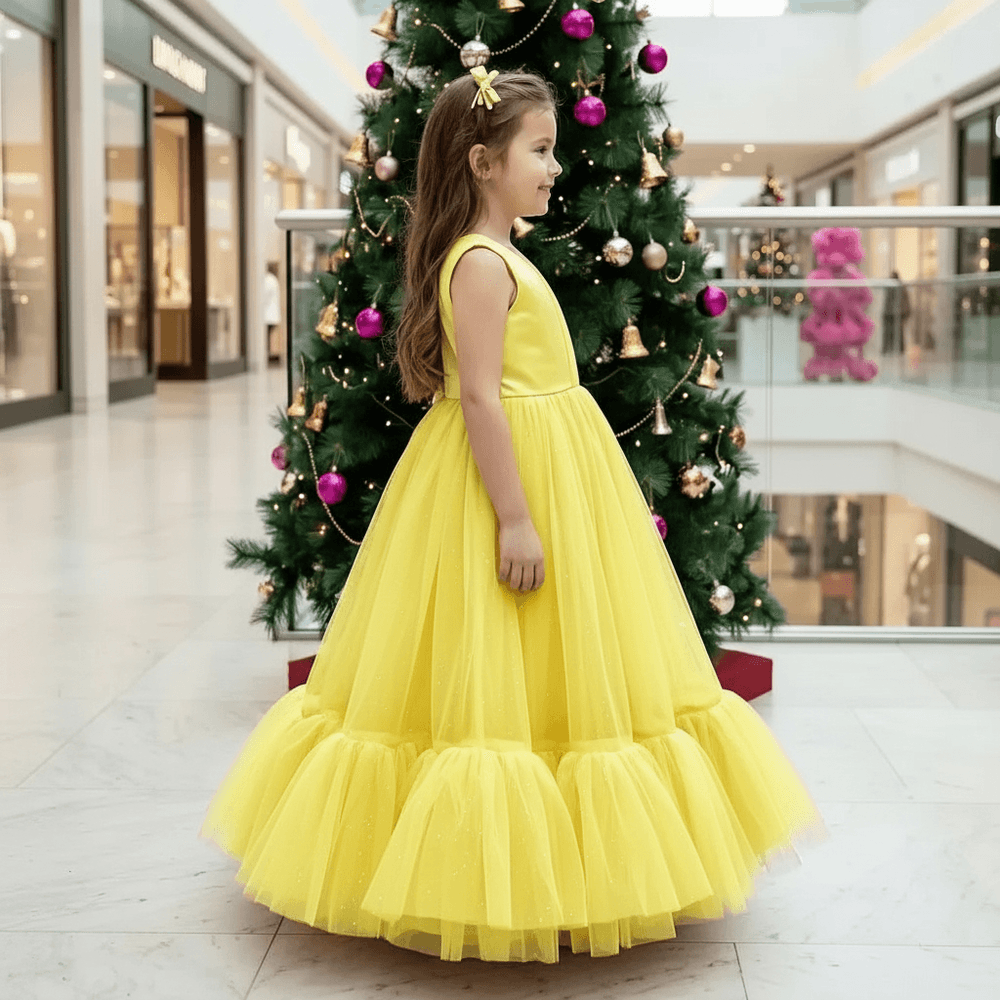 yellow net frock M260167