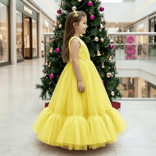 yellow net frock M260167