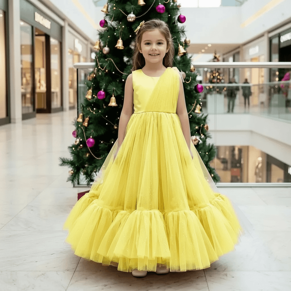 yellow net frock M260167