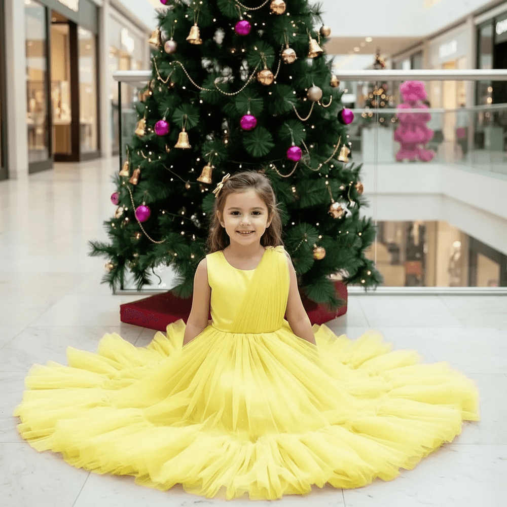 yellow net frock M260167