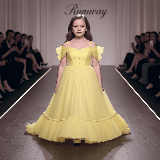 Yellow net frock M260168