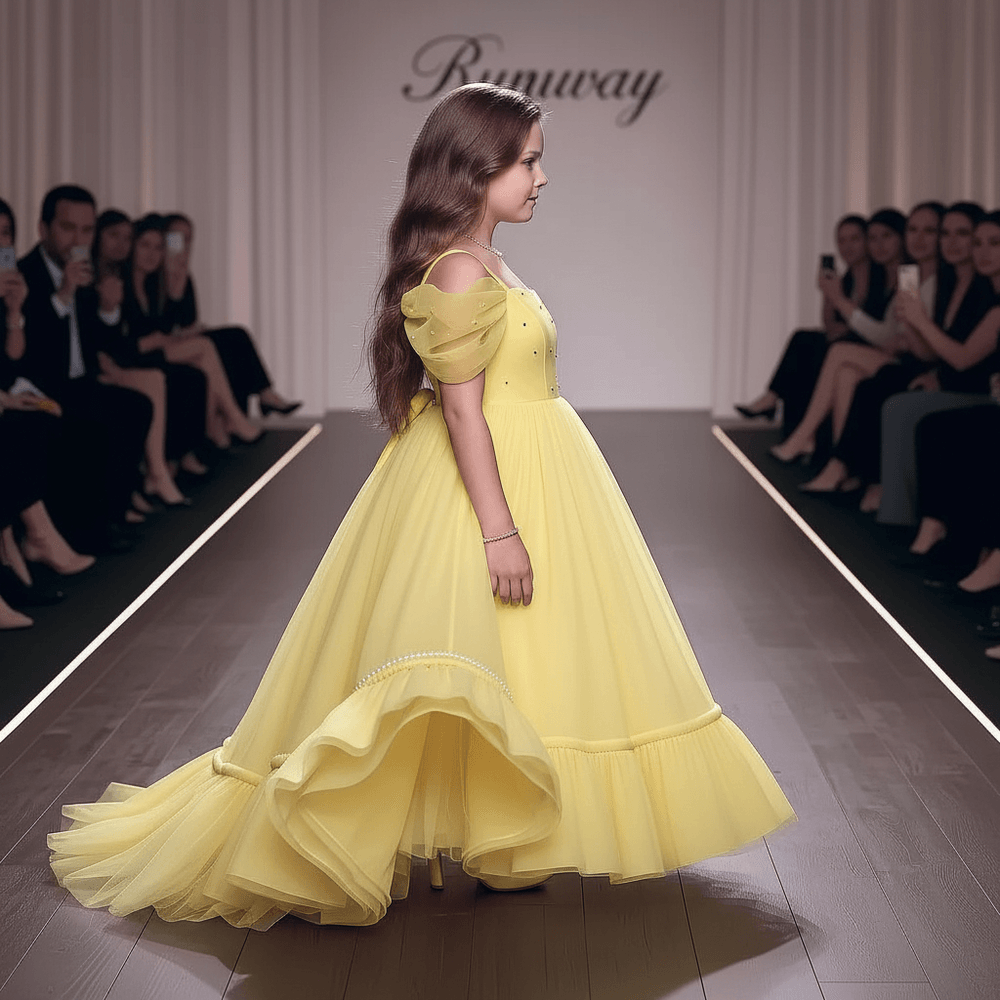 Yellow net frock M260168