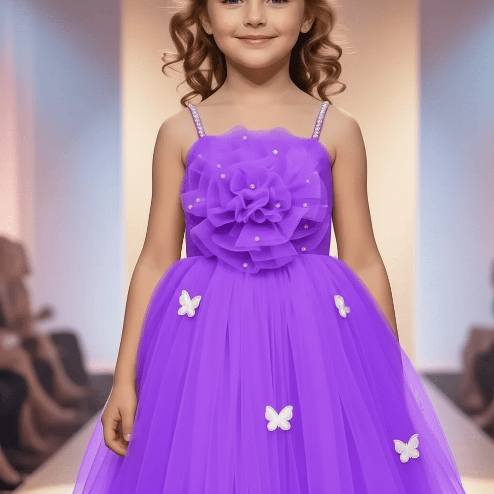 Purple party frock for girls-M260170