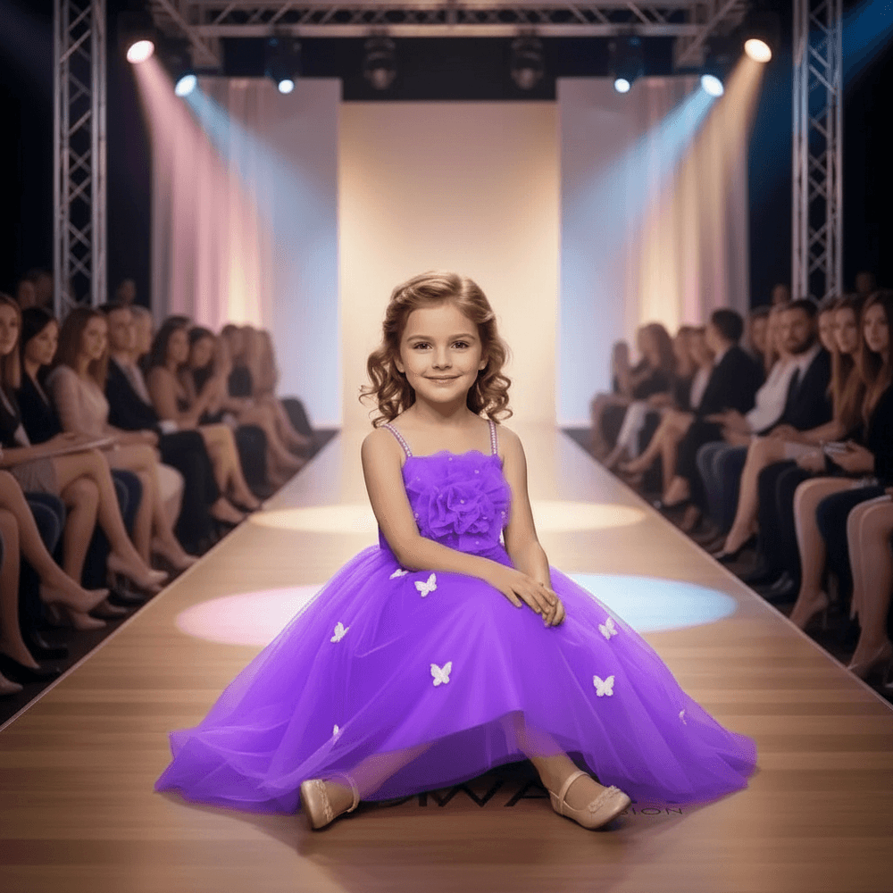 Purple party frock for girls-M260170