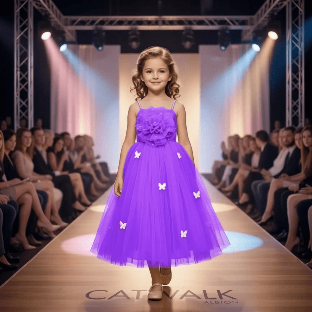 Purple party frock for girls-M260170
