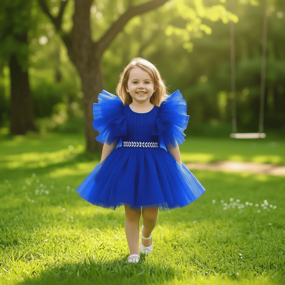 Blue party frock for girls-M260172