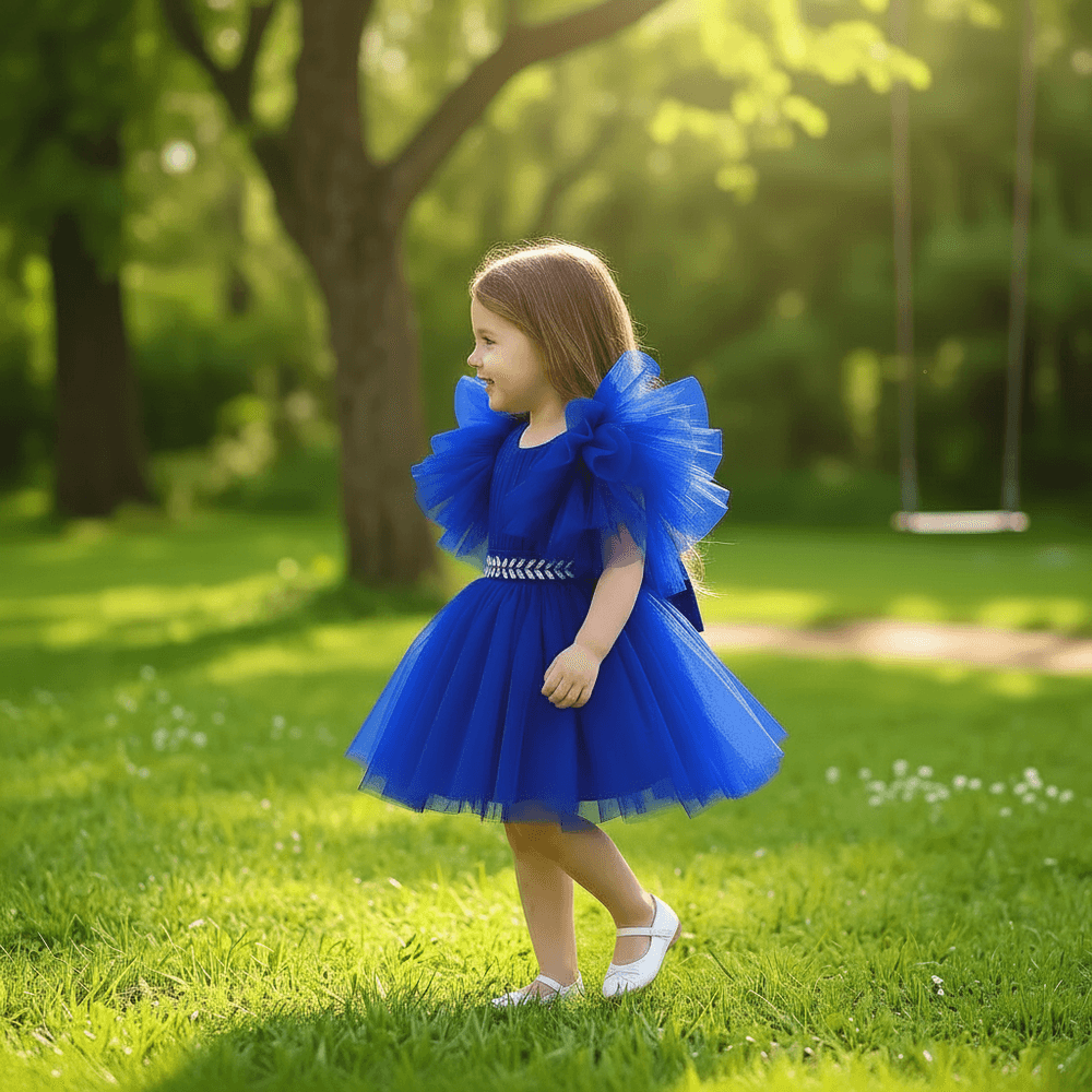 Blue party frock for girls-M260172
