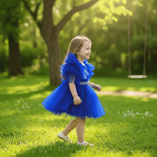 Blue party frock for girls-M260172