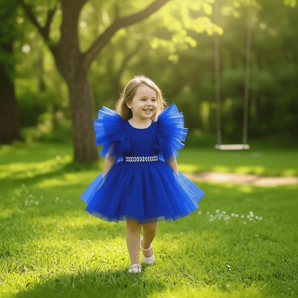 Blue party frock for girls-M260172