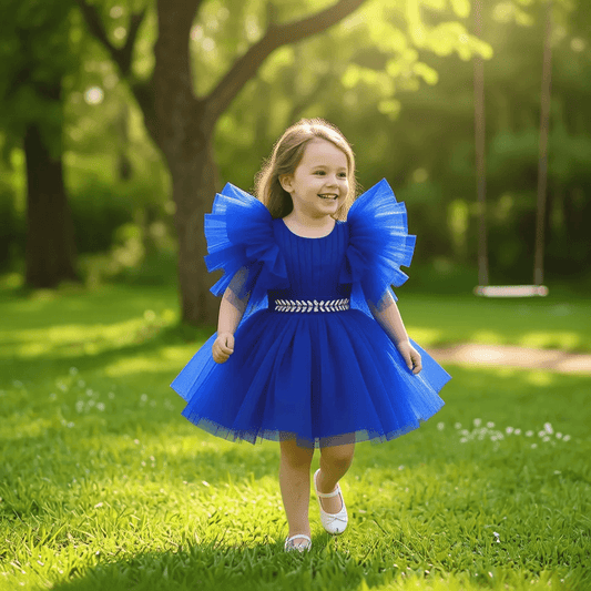 Blue party frock for girls-M260172