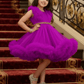 Girls Magenta knee length Party frock M260173