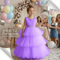 Girls purple knee length Party frock M260175