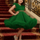 Girls green knee length Party frock M260178