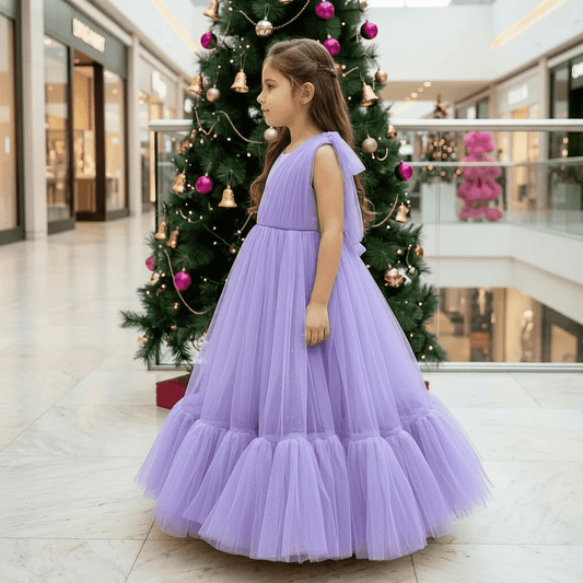 lavender net frock M260179