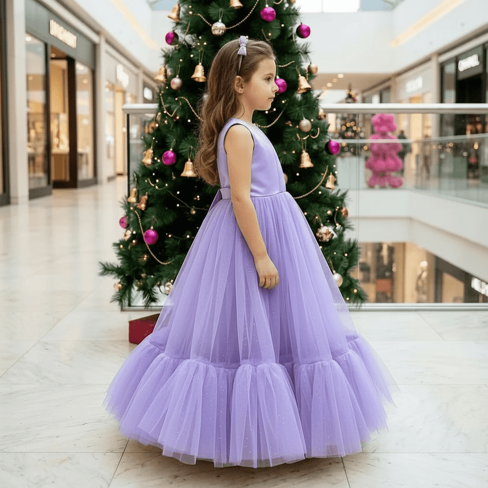 lavender net frock M260179