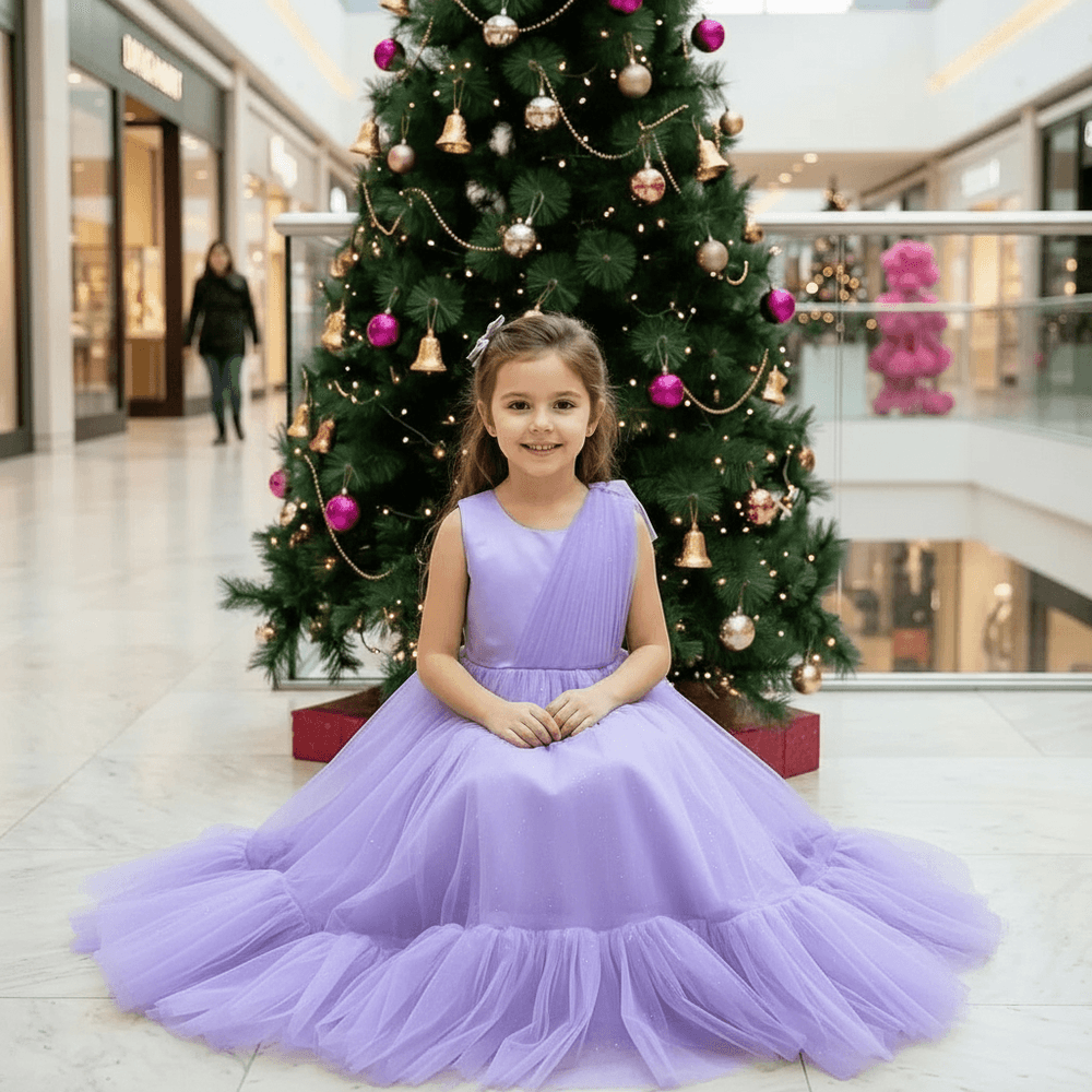 lavender net frock M260179