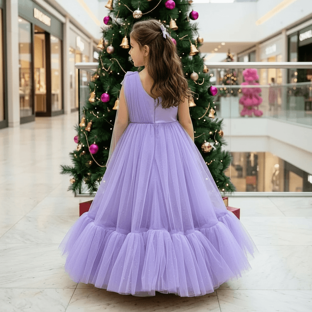 lavender net frock M260179