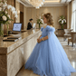 Girls blue gown length party dress m260169