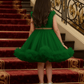 Girls green knee length Party frock M260178