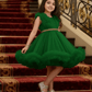 Girls green knee length Party frock M260178