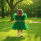 Green party frock for girls-M260181