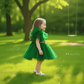 Green party frock for girls-M260181