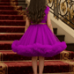 Girls Magenta knee length Party frock M260173