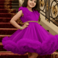 Girls Magenta knee length Party frock M260173