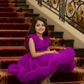 Girls Magenta knee length Party frock M260173