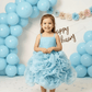 Sky blue net frock M260182