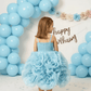 Sky blue net frock M260182