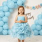 Sky blue net frock M260182