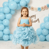 Sky blue net frock M260182