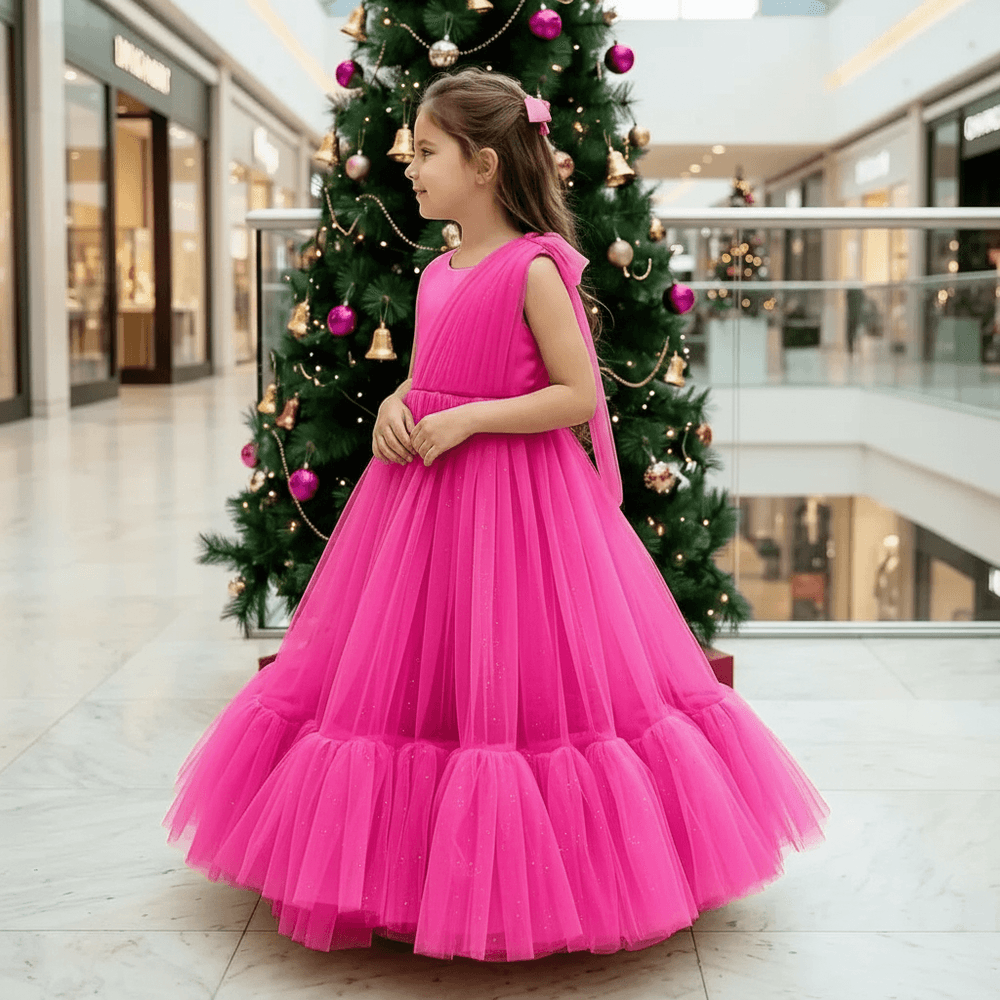 Magenta Net frock M260176