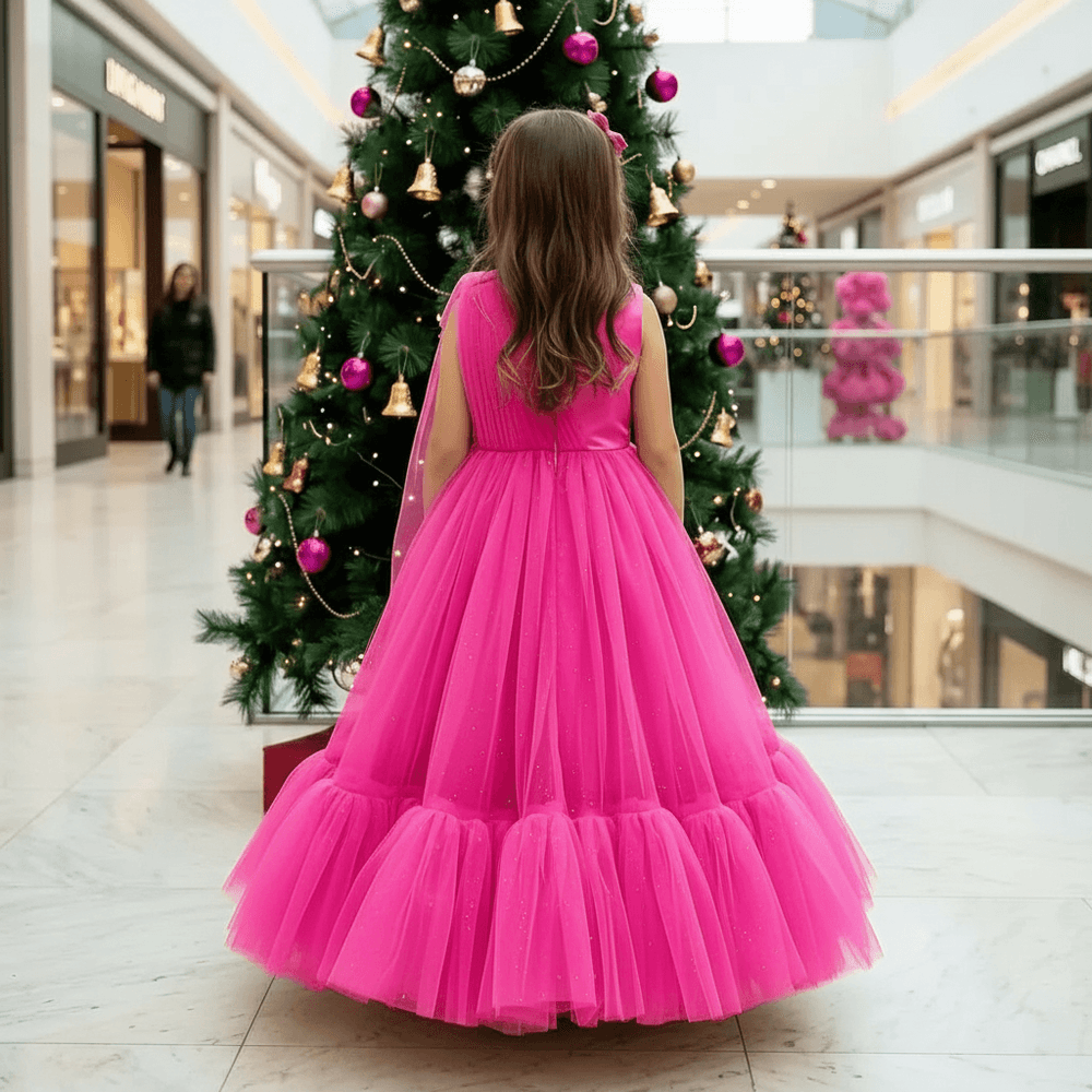 Magenta Net frock M260176