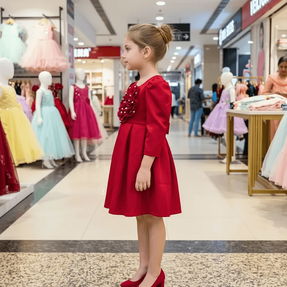 Girls red Party dress M260185