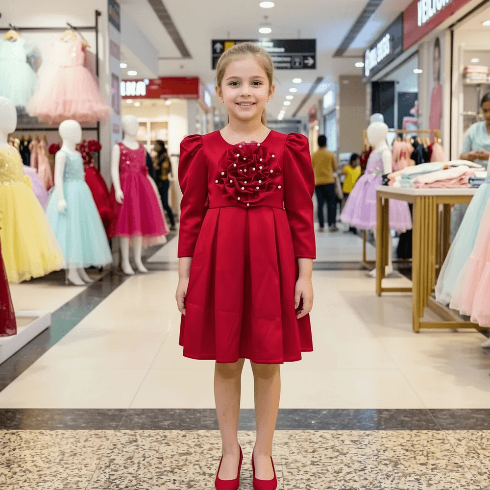 Girls red Party dress M260185