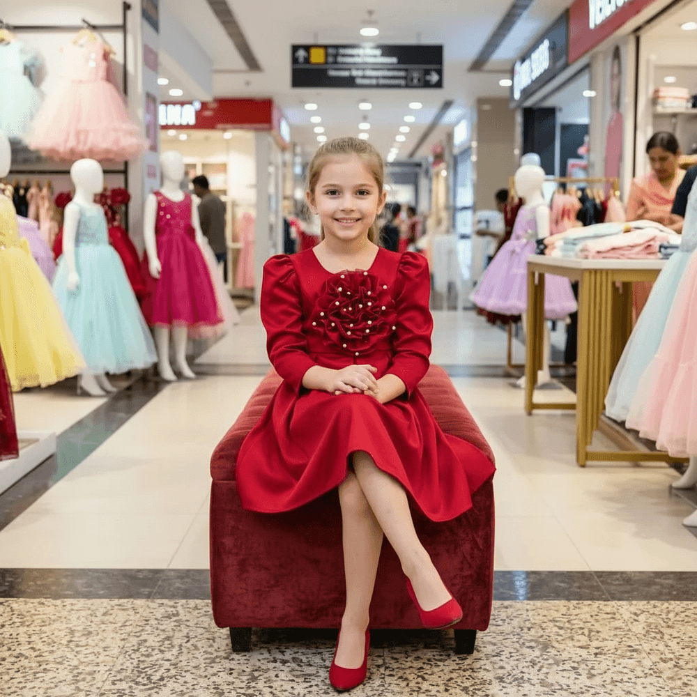 Girls red Party dress M260185