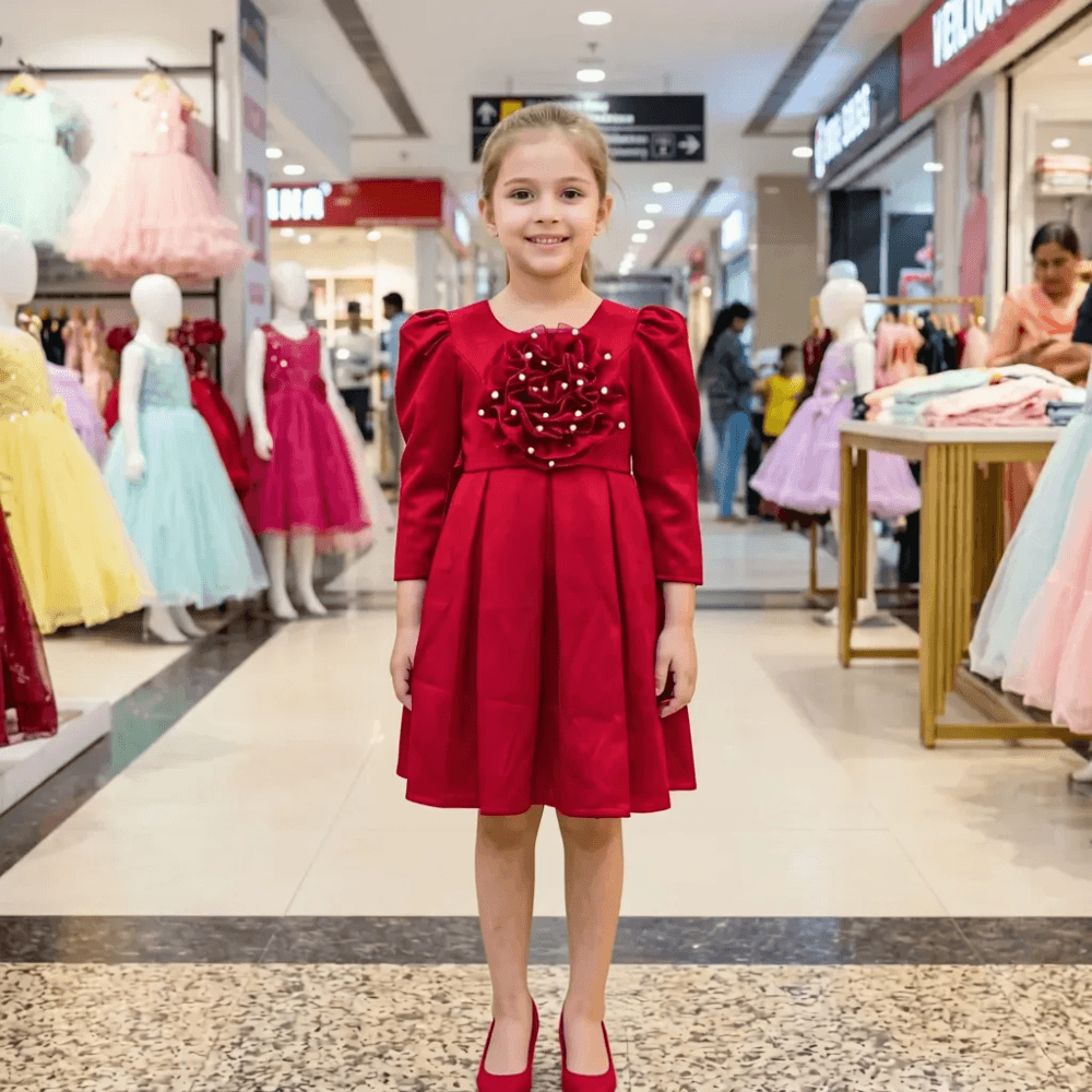Girls red Party dress M260185