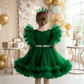 Green party frock for girls-M260186