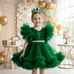 Green party frock for girls-M260186