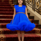 Girls royal blue knee length Party frock M260187