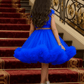 Girls royal blue knee length Party frock M260187