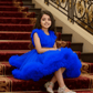 Girls royal blue knee length Party frock M260187