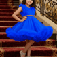 Girls royal blue knee length Party frock M260187