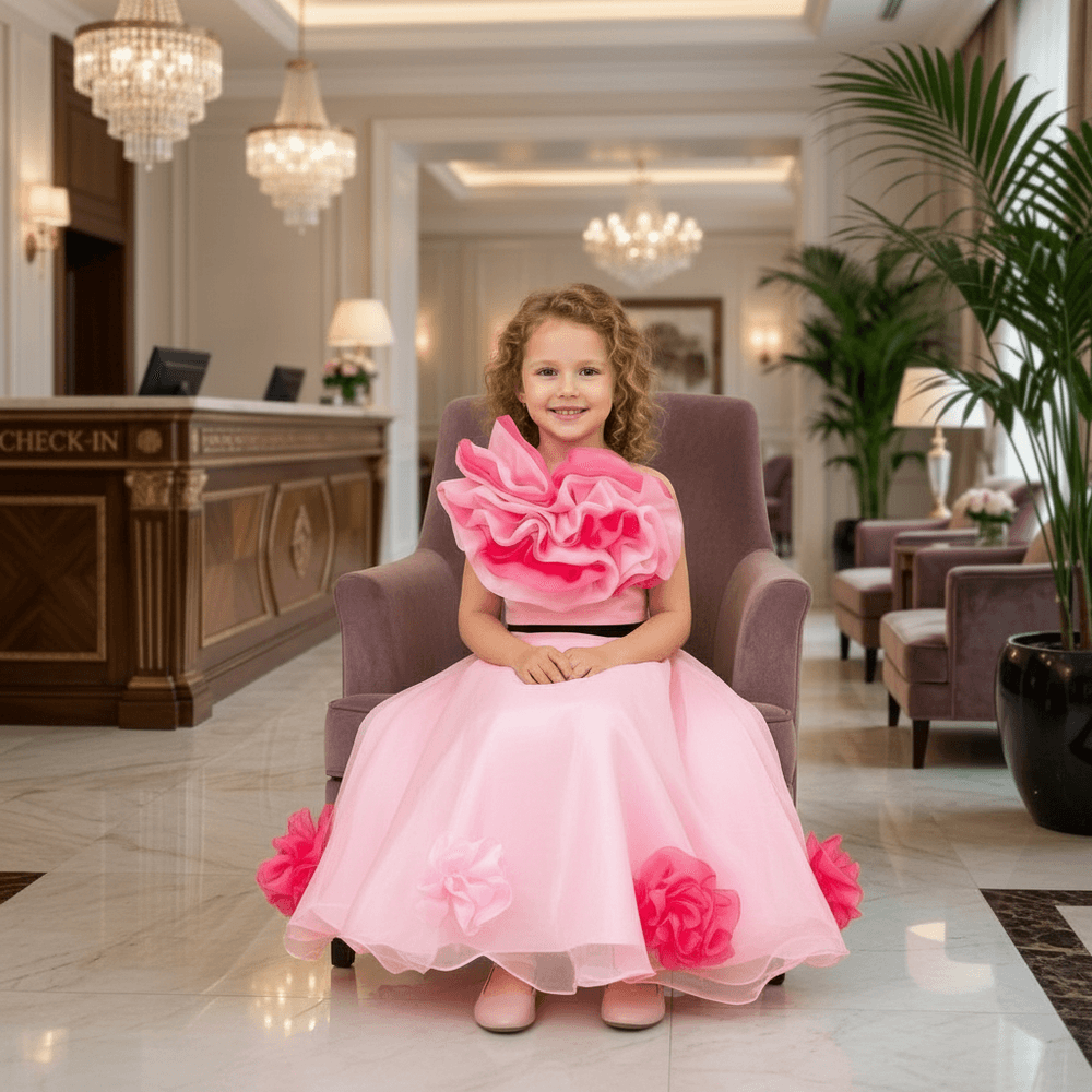 Girls light pink lehenga set M260188