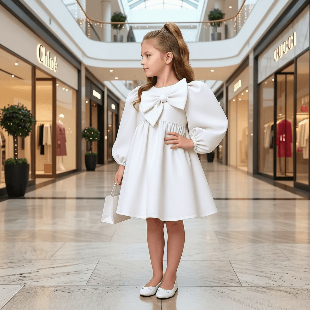 Girls white Party dress M260189