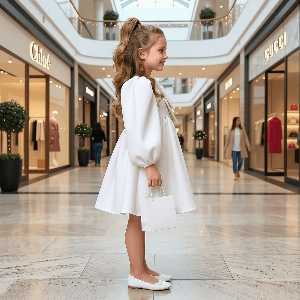 Girls white Party dress M260189
