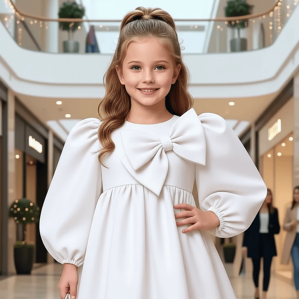 Girls white Party dress M260189