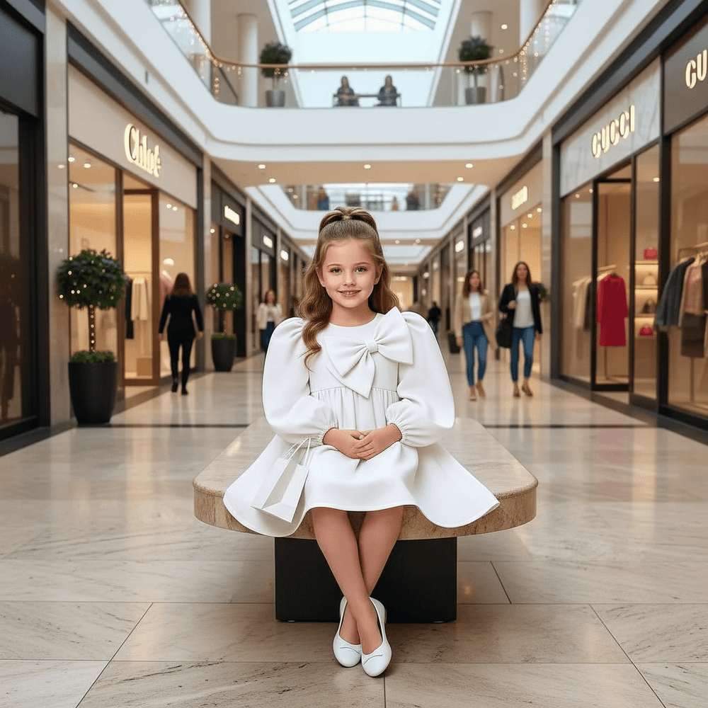 Girls white Party dress M260189